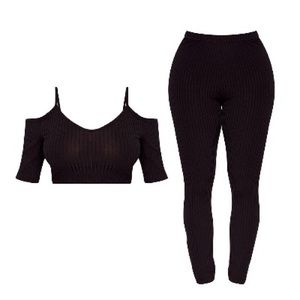 Ribbed Two Piece Set (Black)